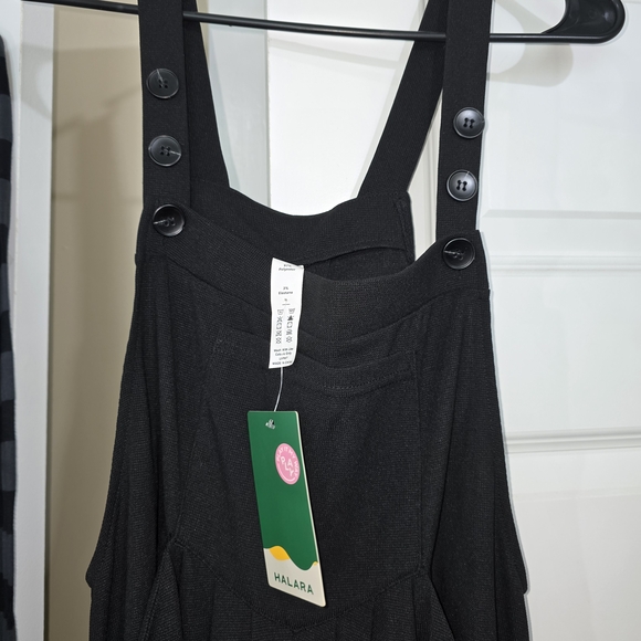 HALARA Pants - Black Halara Overalls Jumpsuit Adjustable Straps Size M Wide Leg